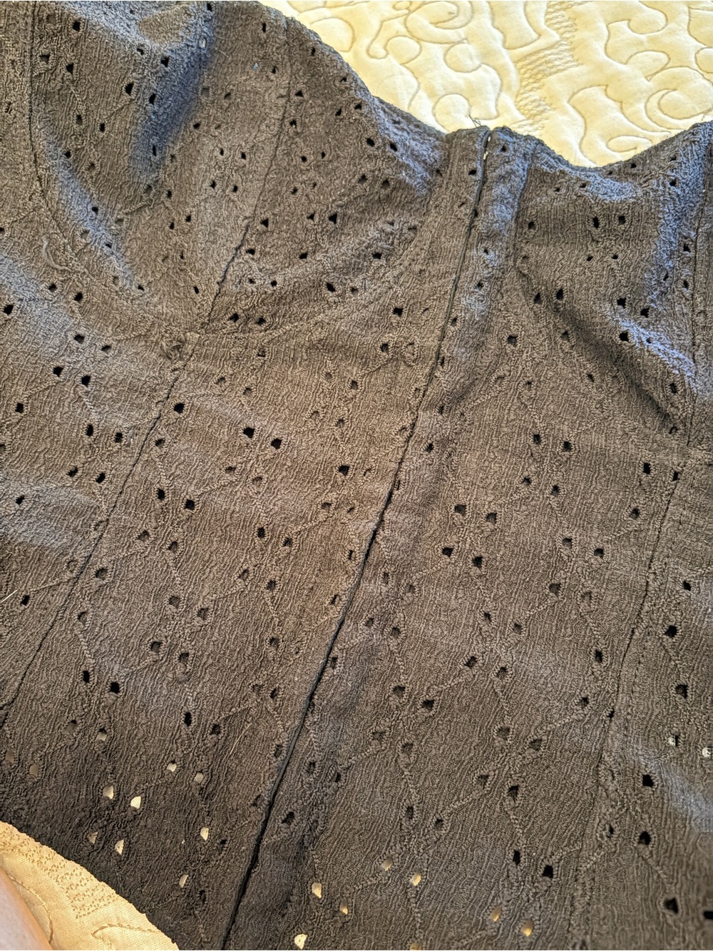 H&M Black Eyelet Lace Bustier Top